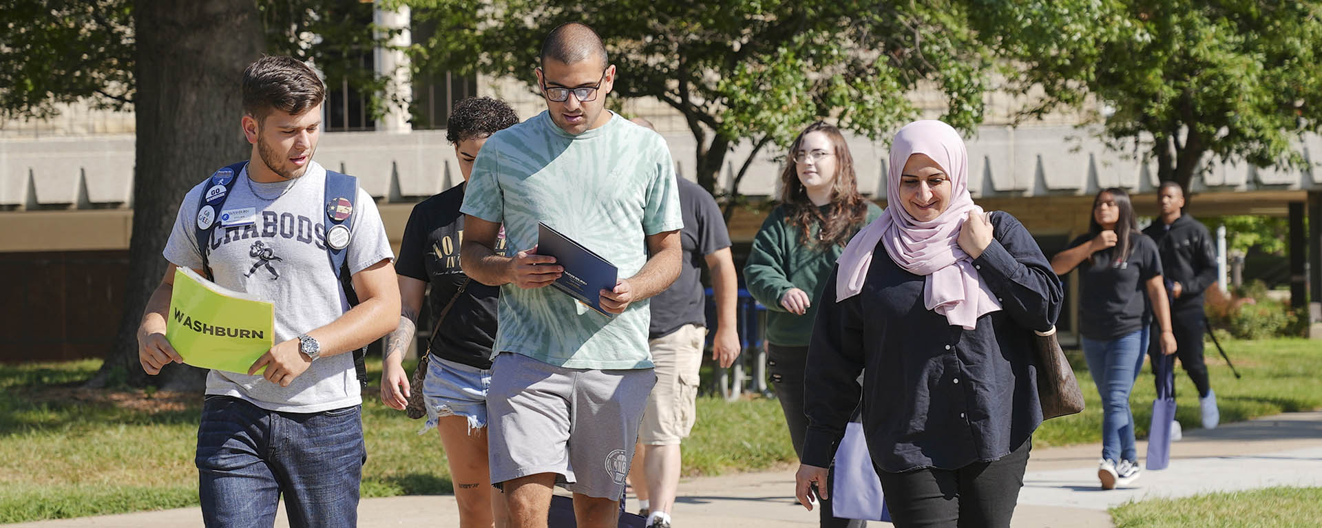 students walking